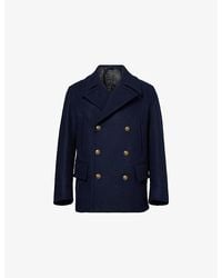 dunhill - Double-Breasted Notched-Collar Wool Pea Coat - Lyst