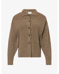 LeKasha - Ribbed Long-Sleeve Cashmere Knitted Cardigan - Lyst
