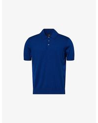 dunhill - Fine-Knit Short-Sleeves Cotton And Silk Polo Shirt - Lyst