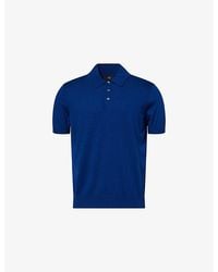 dunhill - Fine-Knit Short-Sleeves Cotton And Silk Polo Shirt - Lyst