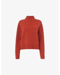 Whistles - Funnel-Neck Relaxed-Fit Wool Jumper - Lyst