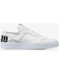 Jimmy Choo - Florent F Logo-print Leather And Cotton-canvas Low-top Trainers - Lyst