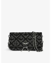 Zadig & Voltaire - Rock Nano Monogram Denim Clutch Bag - Lyst