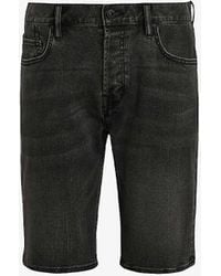 AllSaints - Switch Faded Slim-fit Stretch-denim Shorts - Lyst