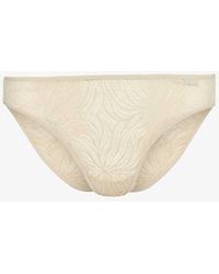 Calvin Klein - Sheer Marquisette Embroidered Stretch-lace Briefs - Lyst