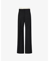 RÓHE Frames - Boxer-Detail Wide-Leg Wool Trousers - Lyst