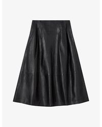 LK Bennett - Farrow A-line Leather Midi Skirt - Lyst