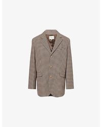 FRAME - The Houndstooth Stretch-Woven Blazer - Lyst