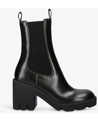 Burberry - Stride Leather Heeled Mid-calf Boots - Lyst
