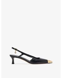 Maje - Kitten-Heel Leather Sling-Back Pumps - Lyst