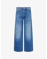 Mother - The Dodger Button Flood Straight-Leg Denim Jeans - Lyst