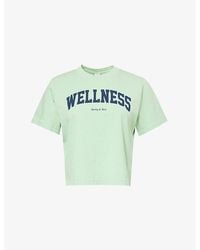 Sporty & Rich - Wellness Cropped Cotton-jersey T-shirt - Lyst