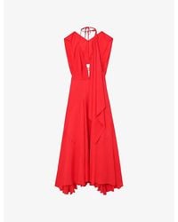 Reiss - Evory Detachable-Cape Woven Maxi Dress - Lyst