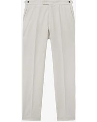 Reiss - Grove Pressed-crease Slim-leg Stretch-woven Trousers - Lyst