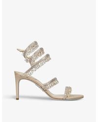 Rene Caovilla - Chandelier Bead-Embellished Leather Heeled Sandals - Lyst