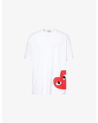 COMME DES GARÇONS PLAY - Heart-Print Oversized Cotton-Jersey T-Shirt - Lyst