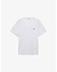 Prada - Triangle Logo-Plaque Cotton-Jersey T-Shirt - Lyst
