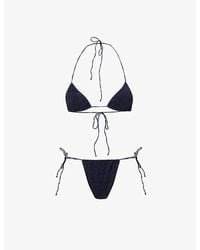 Oséree - Lumière Metallic-Weave Triangle Micro Bikini Set - Lyst