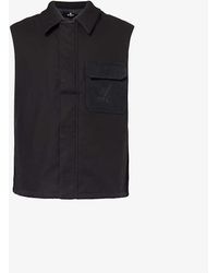 Represent - Brand-embroidered Collared Cotton Gilet X - Lyst