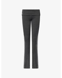 Jaded London - Fold-Over Studded Stretch-Jersey Trousers - Lyst