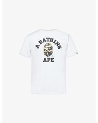 A Bathing Ape - Camo College Graphic-Print Cotton T-Shirt - Lyst
