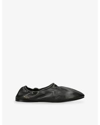 Alaïa - Ruched Slipper Leather Flats - Lyst