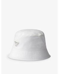 Prada - Logo-Plaque Nylon Bucket Hat - Lyst
