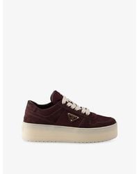 Prada - Downtown Bold Re-Nylon And Suede Sneakers - Lyst