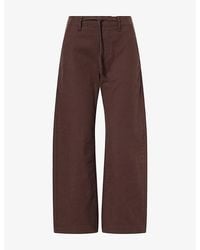 PAIGE - Arellia Cropped Barrel-Leg Denim Jeans - Lyst