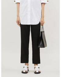 Sandro Cropped High-rise Trousers - Black