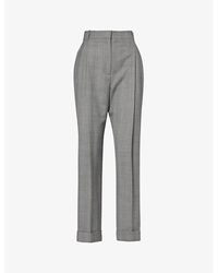 Alexander McQueen - Turn-up Straight-leg Mid-rise Wool Trousers - Lyst