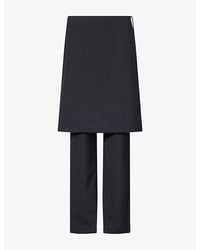 St. Agni - Sarong-Detail Wool-Blend Trousers - Lyst