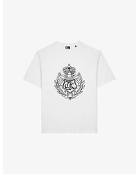 The Kooples - Logo-Print Short-Sleeve Cotton T-Shirt - Lyst