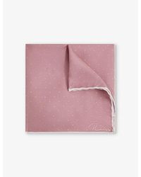 Reiss - Liam Polka-Dot Logo-Print Silk Pocket Square - Lyst