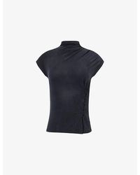 Peachy Den - Kylie Button Stretch-Woven Top - Lyst