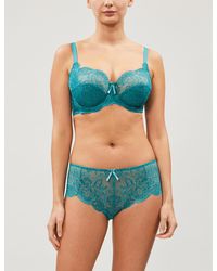 Panache Andorra Floral-lace Full-cup Bra - Green