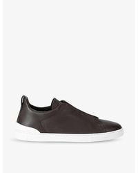 ZEGNA - Leather Triple Stitch Secondskin Sneakers - Lyst