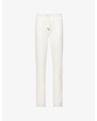 Juicy Couture - Logo-Embroidered Straight-Leg High-Rise Velour Trousers - Lyst