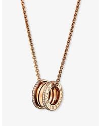 BVLGARI - B.Zero1 18Ct Rose- And 0.38Ct Diamond Pendant Necklace - Lyst