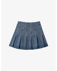 OMNES - Echo Pleated Cotton Denim Mini Skirt - Lyst