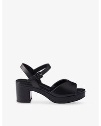 Prada - Padded Logo-Print Nappa Leather Sandals - Lyst