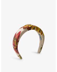 Prada - Floral-print Brand-plaque Recycled-polyamide Headband - Lyst