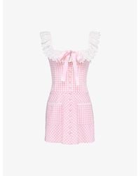 House Of Cb - Astra Gingham Stretch-Cotton Mini Dress - Lyst