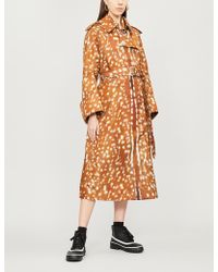 Burberry Deer-print Shell Trench Coat - Orange