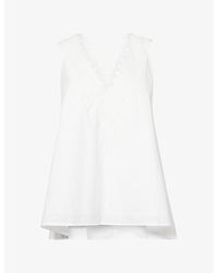 Dissh - Annabel Lace-Trim Cotton-Blend Top - Lyst
