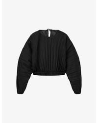 AllSaints - Micaela Pleated Sheer Woven Top - Lyst