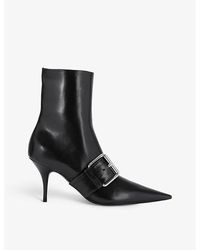 Balenciaga - Knife Belt 80 Buckle Leather Ankle Boots - Lyst