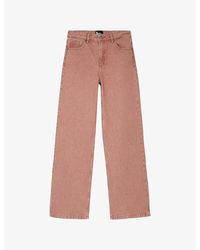 The Kooples - Faded-Wash Straight-Leg High-Rise Jeans - Lyst