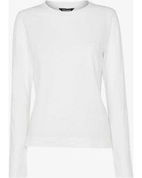 Whistles - Long-sleeve Crew-neck Cotton Top - Lyst
