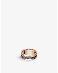 Boucheron - Quatre Classique 18ct Yellow-gold, White-gold, Pink-gold And 0.24ct Diamond Ring - Lyst